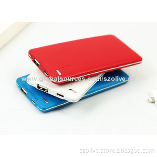 Thin Power Banks with 4,000mAh Capacity, Polymer Battery